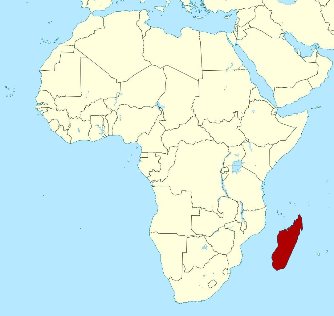 Madagascar a l'àfrica mapa
