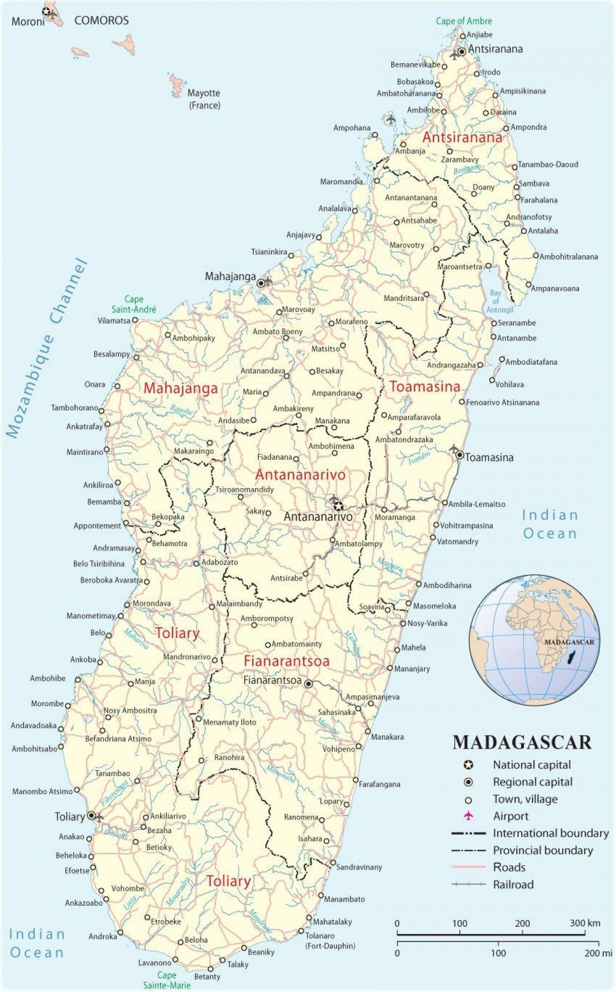 mapa de Madagascar aeroports