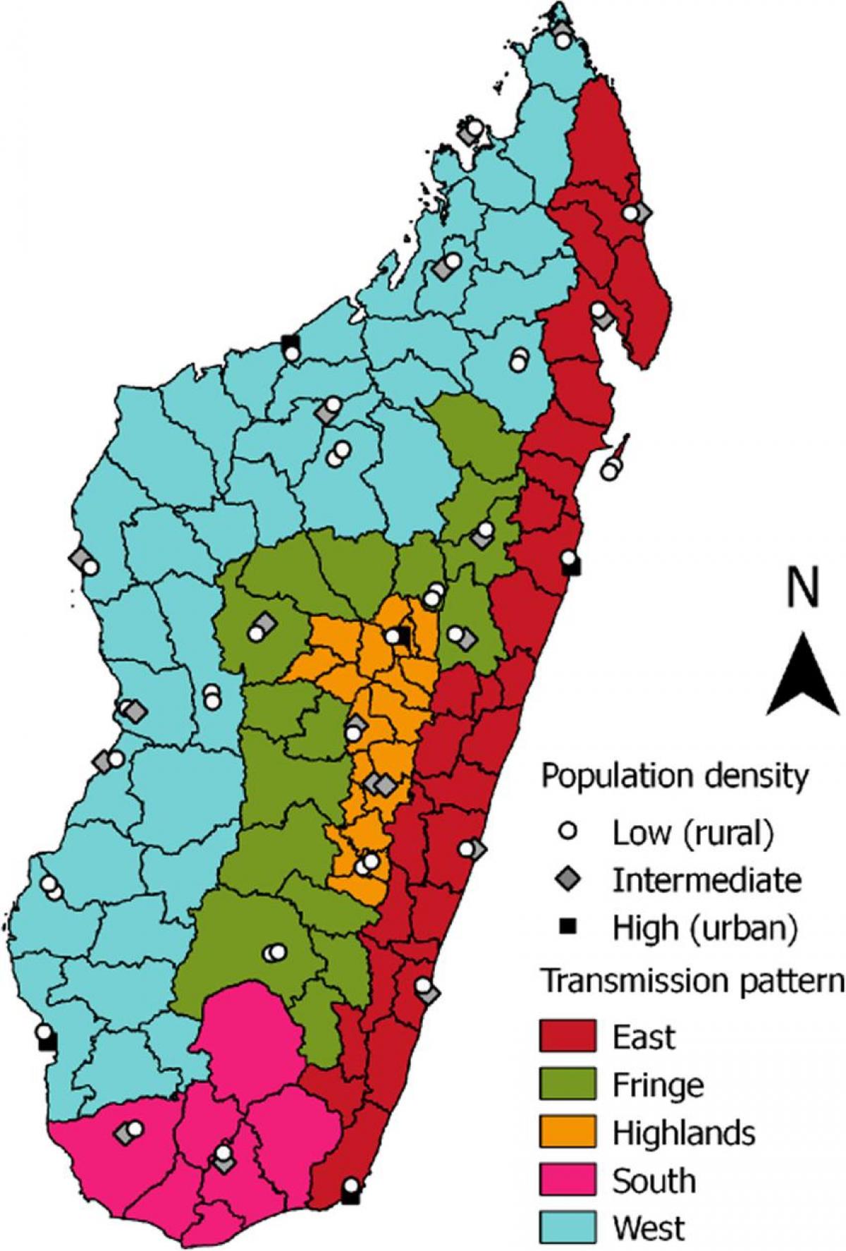 la malària a Madagascar mapa