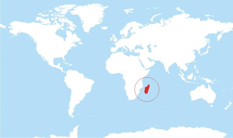 mapa de Madagascar ubicació al món
