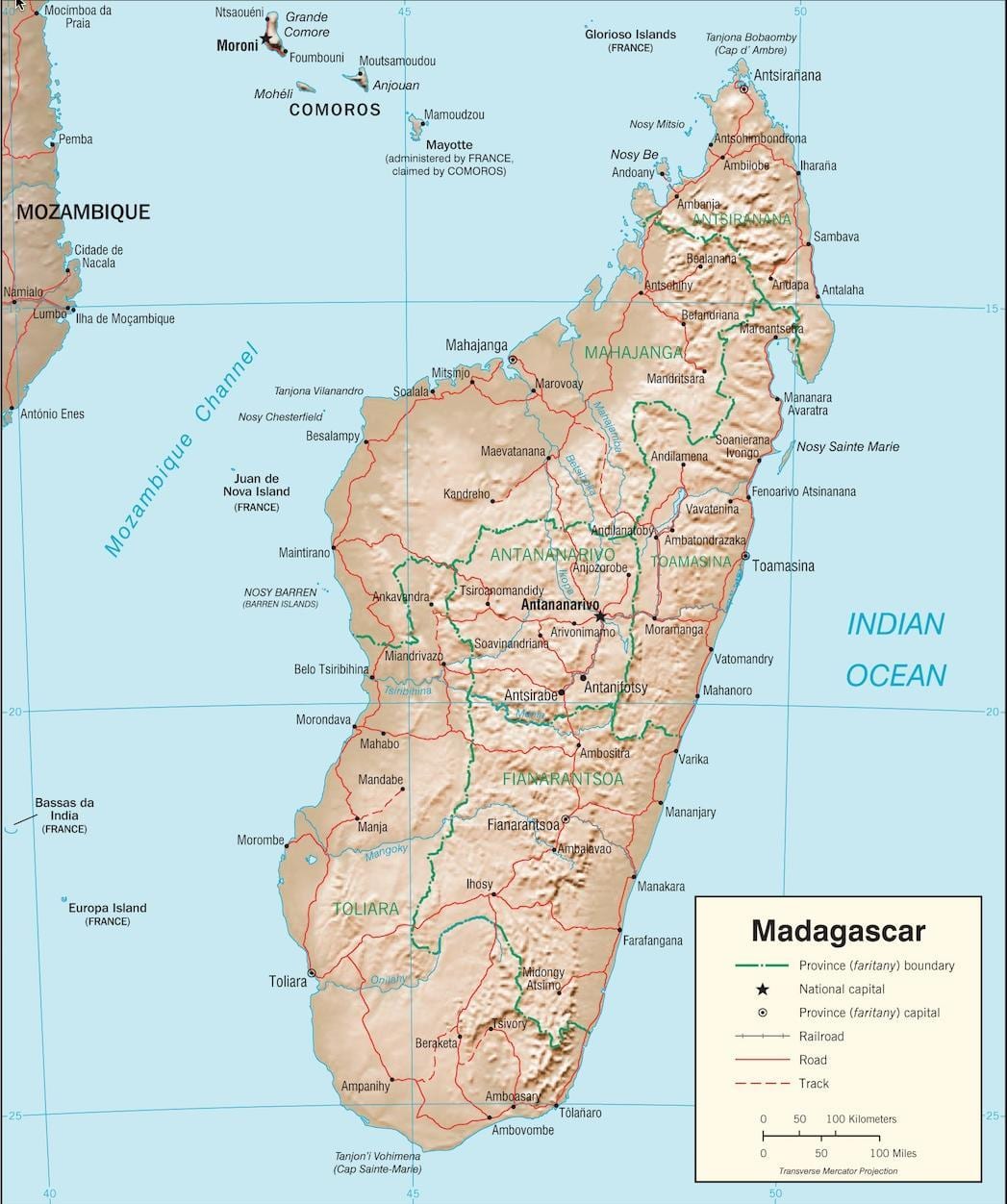 Madagascar país mapa
