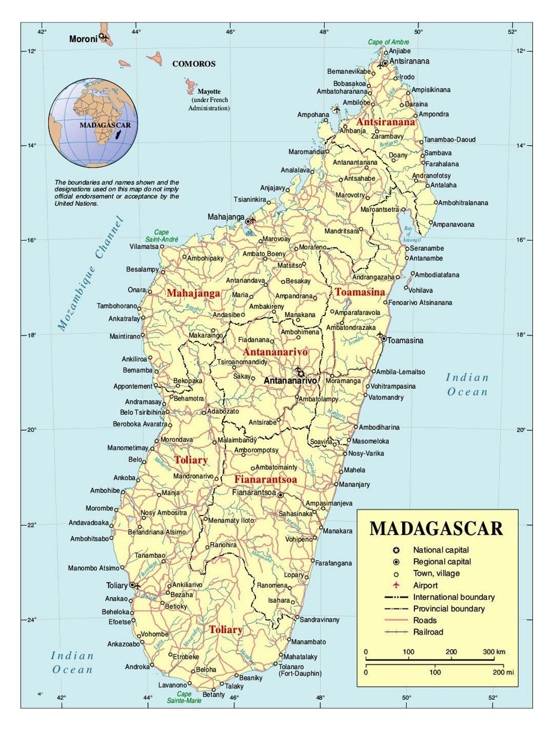 mapa detallat de Madagascar