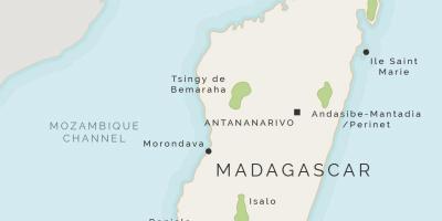 Mapa de Madagascar i illes dels voltants