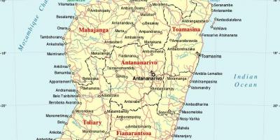 Madagascar mapa amb les ciutats