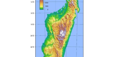 Mapa de Madagascar elevació