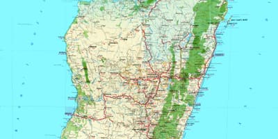 Mapa de Madagascar topogràfic