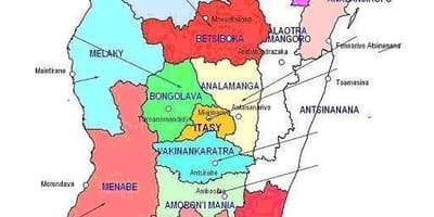 Mapa de Madagascar regions