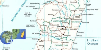 Mapa de Madagascar riu