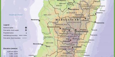 Mapa de física mapa de Madagascar
